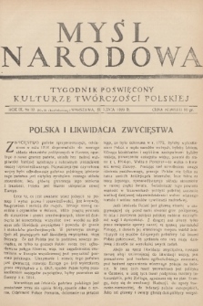 Myśl Narodowa : tygodnik poświęcony kulturze twórczości polskiej. R. 9, 1929, nr 32