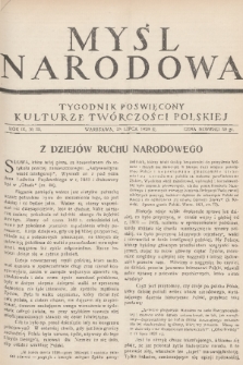 Myśl Narodowa : tygodnik poświęcony kulturze twórczości polskiej. R. 9, 1929, nr 33