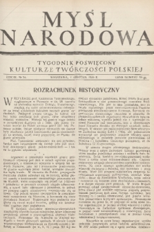 Myśl Narodowa : tygodnik poświęcony kulturze twórczości polskiej. R. 9, 1929, nr 34