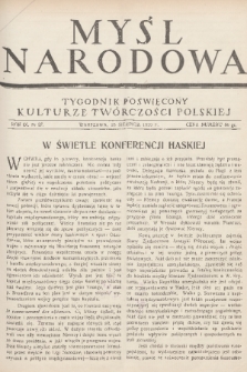 Myśl Narodowa : tygodnik poświęcony kulturze twórczości polskiej. R. 9, 1929, nr 37