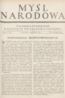 Myśl Narodowa : tygodnik poświęcony kulturze twórczości polskiej. R. 9, 1929, nr 38
