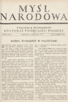 Myśl Narodowa : tygodnik poświęcony kulturze twórczości polskiej. R. 9, 1929, nr 39