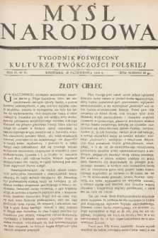 Myśl Narodowa : tygodnik poświęcony kulturze twórczości polskiej. R. 9, 1929, nr 45