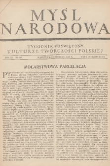 Myśl Narodowa : tygodnik poświęcony kulturze twórczości polskiej. R. 9, 1929, nr 56