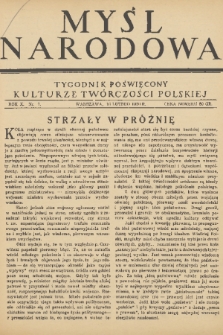 Myśl Narodowa : tygodnik poświęcony kulturze twórczości polskiej. R. 10, 1930, nr 7