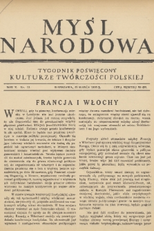 Myśl Narodowa : tygodnik poświęcony kulturze twórczości polskiej. R. 10, 1930, nr 13