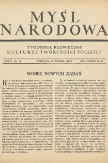 Myśl Narodowa : tygodnik poświęcony kulturze twórczości polskiej. R. 10, 1930, nr 16