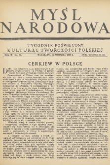 Myśl Narodowa : tygodnik poświęcony kulturze twórczości polskiej. R. 10, 1930, nr 25