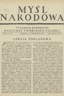 Myśl Narodowa : tygodnik poświęcony kulturze twórczości polskiej. R. 10, 1930, nr 41