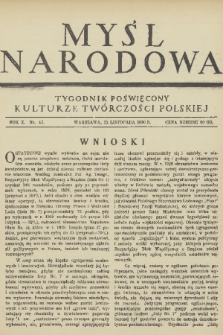 Myśl Narodowa : tygodnik poświęcony kulturze twórczości polskiej. R. 10, 1930, nr 47