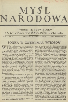 Myśl Narodowa : tygodnik poświęcony kulturze twórczości polskiej. R. 10, 1930, nr 48
