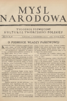 Myśl Narodowa : tygodnik poświęcony kulturze twórczości polskiej. R. 11, 1931, nr 48