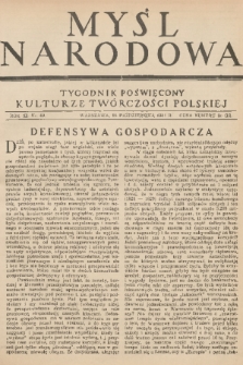 Myśl Narodowa : tygodnik poświęcony kulturze twórczości polskiej. R. 11, 1931, nr 49