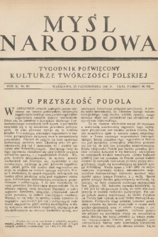 Myśl Narodowa : tygodnik poświęcony kulturze twórczości polskiej. R. 11, 1931, nr 50