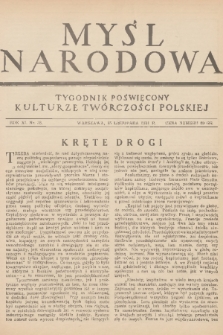 Myśl Narodowa : tygodnik poświęcony kulturze twórczości polskiej. R. 11, 1931, nr 53