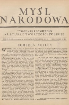 Myśl Narodowa : tygodnik poświęcony kulturze twórczości polskiej. R. 11, 1931, nr 55