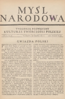 Myśl Narodowa : tygodnik poświęcony kulturze twórczości polskiej. R. 11, 1931, nr 60