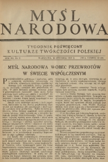 Myśl Narodowa : tygodnik poświęcony kulturze twórczości polskiej. R. 12, 1932, nr 2