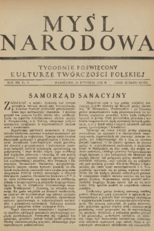 Myśl Narodowa : tygodnik poświęcony kulturze twórczości polskiej. R. 12, 1932, nr 5
