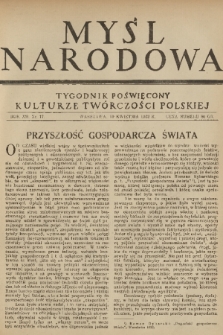 Myśl Narodowa : tygodnik poświęcony kulturze twórczości polskiej. R. 12, 1932, nr 17