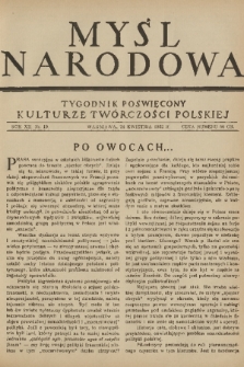 Myśl Narodowa : tygodnik poświęcony kulturze twórczości polskiej. R. 12, 1932, nr 19
