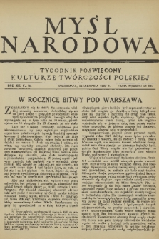 Myśl Narodowa : tygodnik poświęcony kulturze twórczości polskiej. R. 12, 1932, nr 35