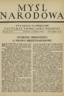 Myśl Narodowa : tygodnik poświęcony kulturze twórczości polskiej. R. 12, 1932, nr 39