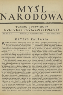 Myśl Narodowa : tygodnik poświęcony kulturze twórczości polskiej. R. 12, 1932, nr 45