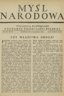 Myśl Narodowa : tygodnik poświęcony kulturze twórczości polskiej. R. 12, 1932, nr 46