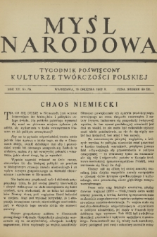 Myśl Narodowa : tygodnik poświęcony kulturze twórczości polskiej. R. 12, 1932, nr 55