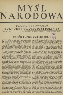 Myśl Narodowa : tygodnik poświęcony kulturze twórczości polskiej. R. 13, 1933, nr 1