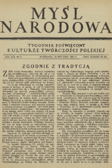 Myśl Narodowa : tygodnik poświęcony kulturze twórczości polskiej. R. 13, 1933, nr 6