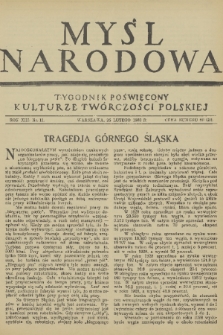 Myśl Narodowa : tygodnik poświęcony kulturze twórczości polskiej. R. 13, 1933, nr 11