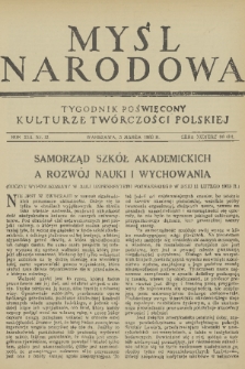 Myśl Narodowa : tygodnik poświęcony kulturze twórczości polskiej. R. 13, 1933, nr 12