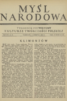 Myśl Narodowa : tygodnik poświęcony kulturze twórczości polskiej. R. 13, 1933, nr 16