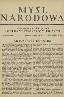 Myśl Narodowa : tygodnik poświęcony kulturze twórczości polskiej. R. 13, 1933, nr 23