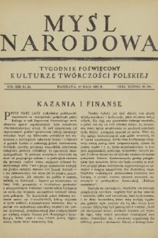 Myśl Narodowa : tygodnik poświęcony kulturze twórczości polskiej. R. 13, 1933, nr 24