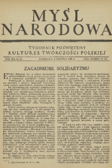 Myśl Narodowa : tygodnik poświęcony kulturze twórczości polskiej. R. 13, 1933, nr 25