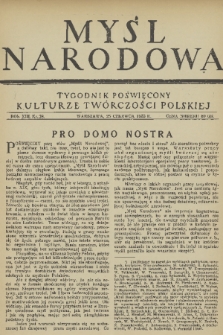 Myśl Narodowa : tygodnik poświęcony kulturze twórczości polskiej. R. 13, 1933, nr 28