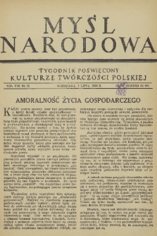 Myśl Narodowa : tygodnik poświęcony kulturze twórczości polskiej. R. 13, 1933, nr 29