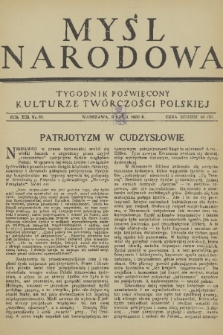 Myśl Narodowa : tygodnik poświęcony kulturze twórczości polskiej. R. 13, 1933, nr 30