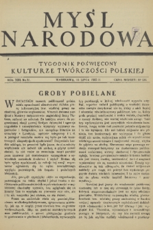 Myśl Narodowa : tygodnik poświęcony kulturze twórczości polskiej. R. 13, 1933, nr 31