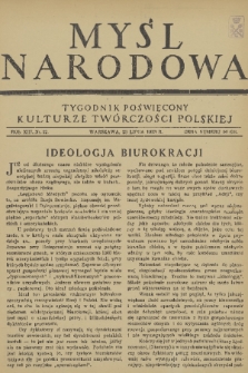 Myśl Narodowa : tygodnik poświęcony kulturze twórczości polskiej. R. 13, 1933, nr 32
