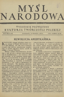 Myśl Narodowa : tygodnik poświęcony kulturze twórczości polskiej. R. 13, 1933, nr 36