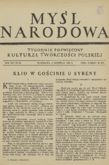 Myśl Narodowa : tygodnik poświęcony kulturze twórczości polskiej. R. 13, 1933, nr 38