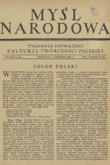 Myśl Narodowa : tygodnik poświęcony kulturze twórczości polskiej. R. 13, 1933, nr 39