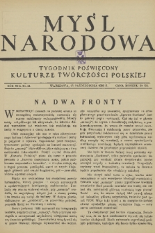 Myśl Narodowa : tygodnik poświęcony kulturze twórczości polskiej. R. 13, 1933, nr 44