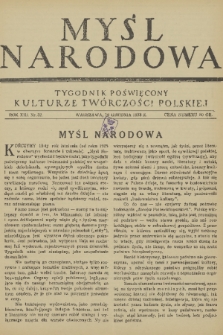 Myśl Narodowa : tygodnik poświęcony kulturze twórczości polskiej. R. 13, 1933, nr 52