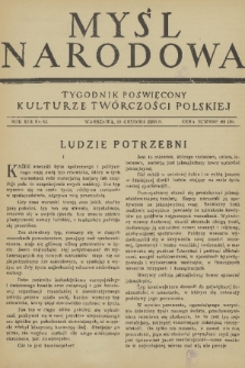 Myśl Narodowa : tygodnik poświęcony kulturze twórczości polskiej. R. 13, 1933, nr 54