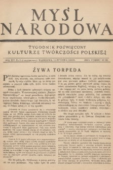 Myśl Narodowa : tygodnik poświęcony kulturze twórczości polskiej. R. 14, 1934, nr 3